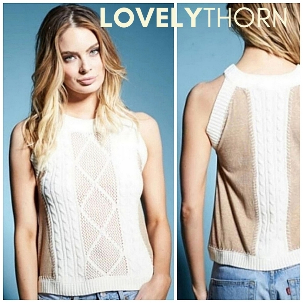 GYPSY 05 // ltd ed high neck racerback peek-a-boo knit sleeveless top